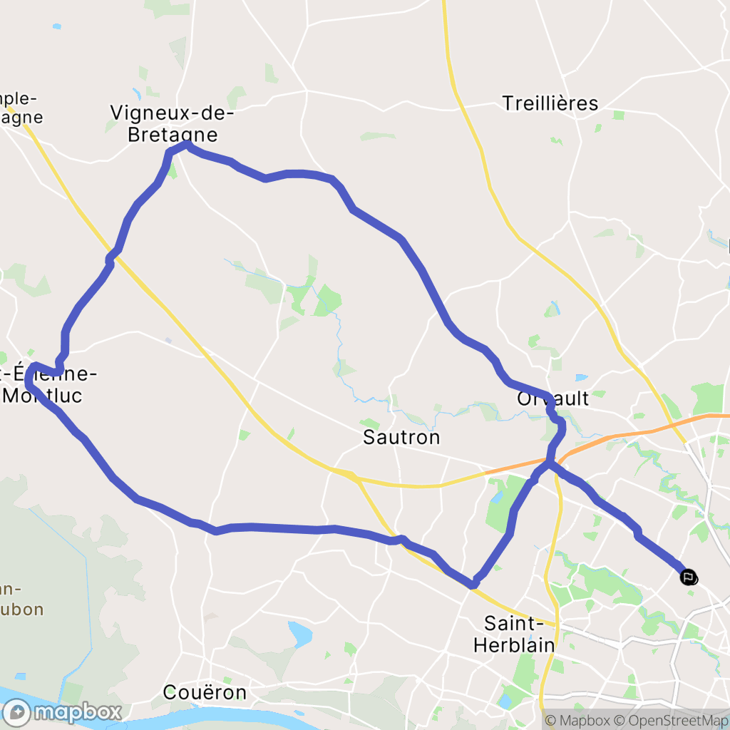 Nantes : carte du parcours de randonnée - France