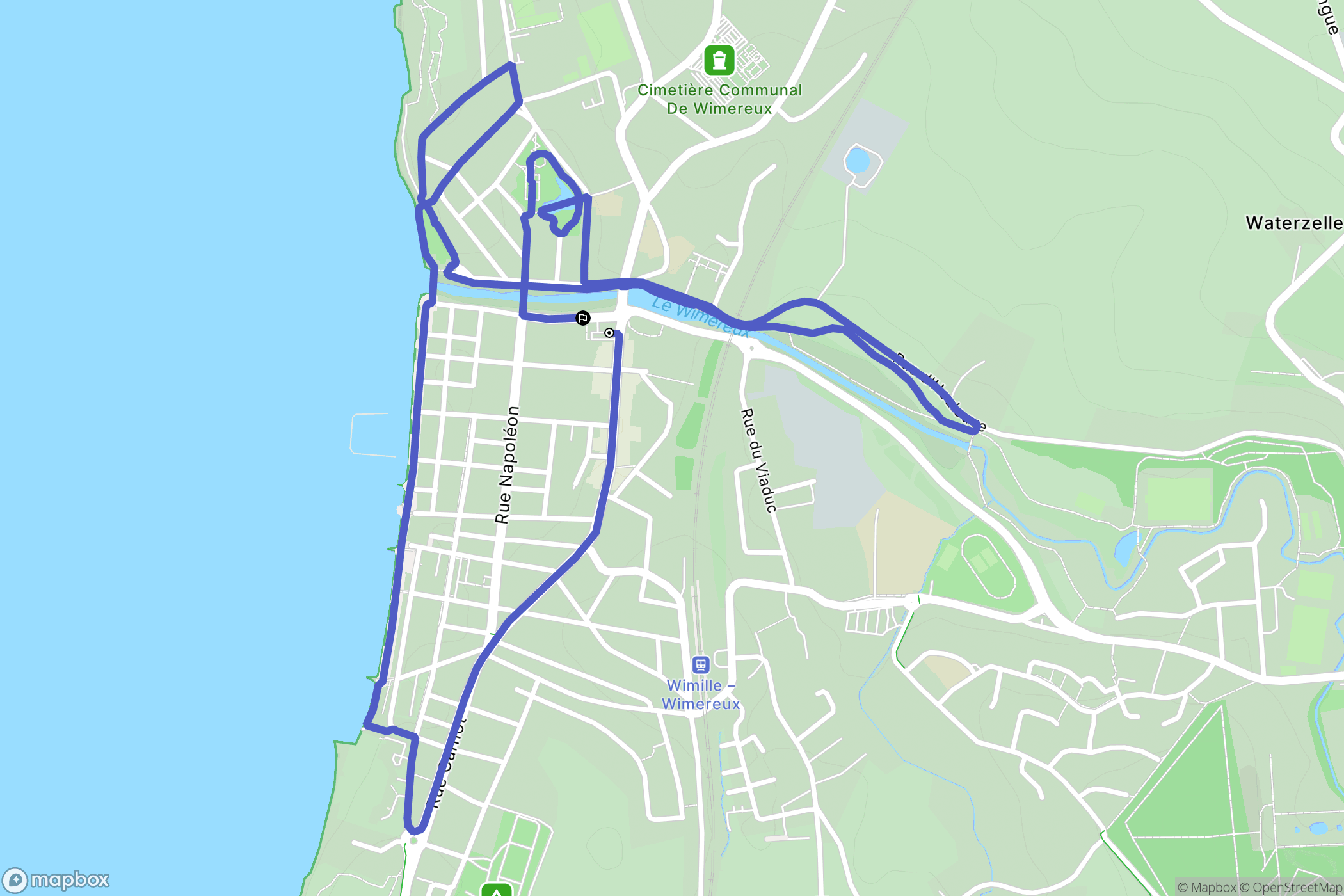 Wimereux : carte du parcours de randonnée - France