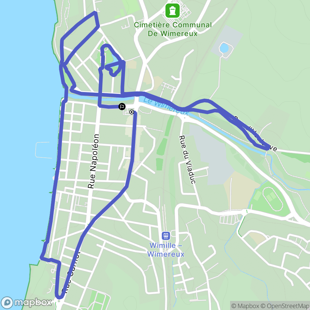 Wimereux : carte du parcours de randonnée - France