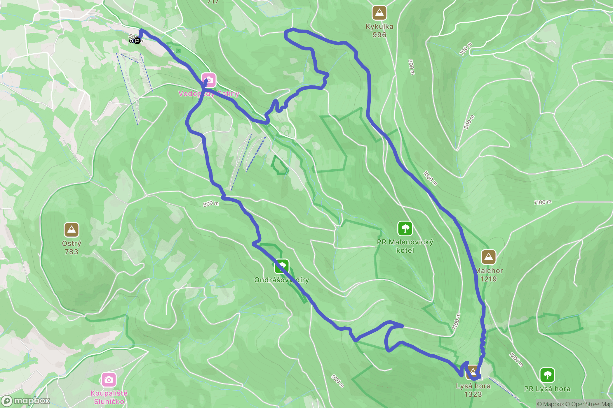 Malenovice: mapa trasy - Czechia