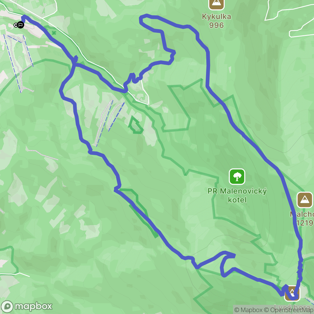 Malenovice: mapa trasy - Czechia