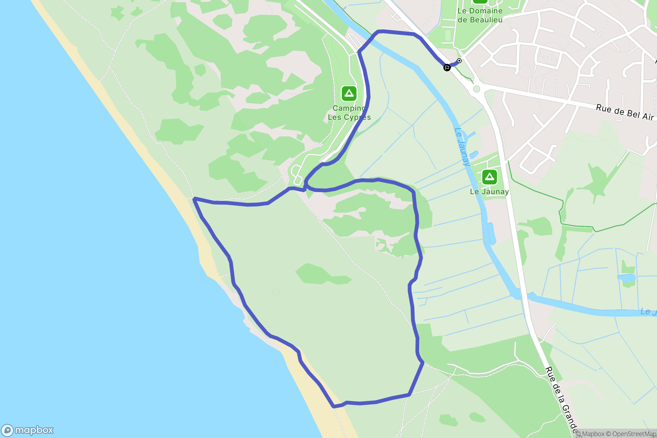 Givrand : carte du parcours de randonnée - France