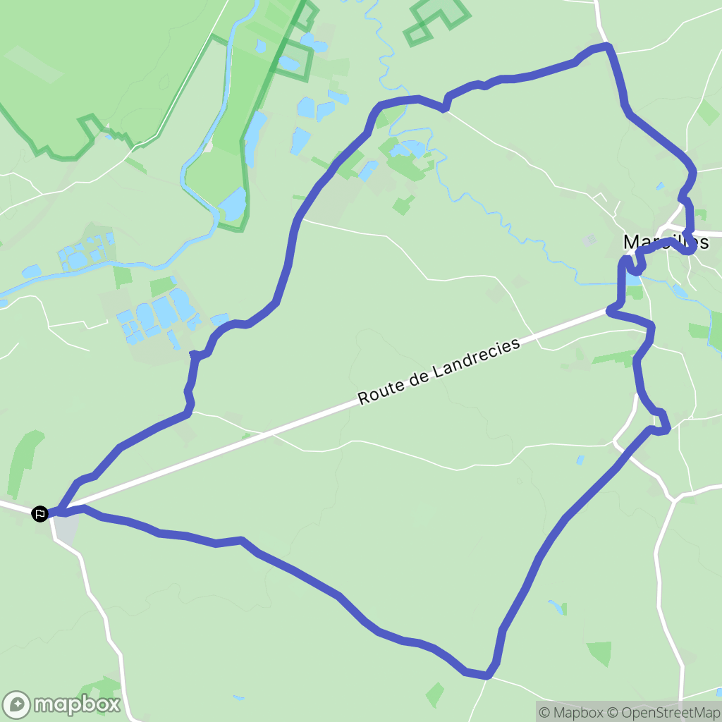 Landrecies : carte du parcours de randonnée - France