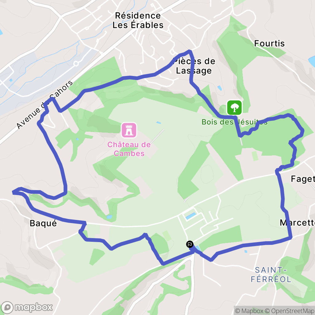 Bon-Encontre : carte du parcours de randonnée - France