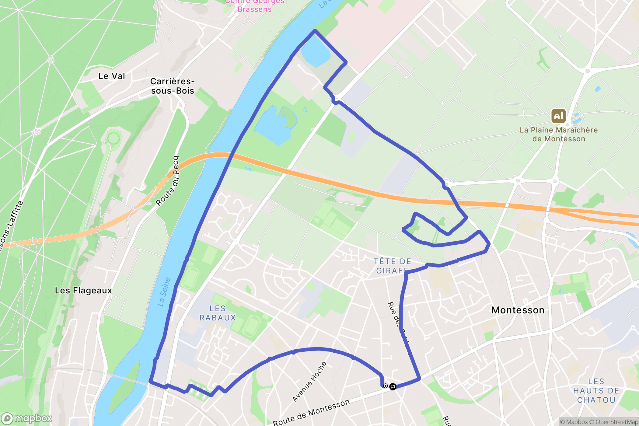Le Vésinet : carte du parcours de randonnée - France