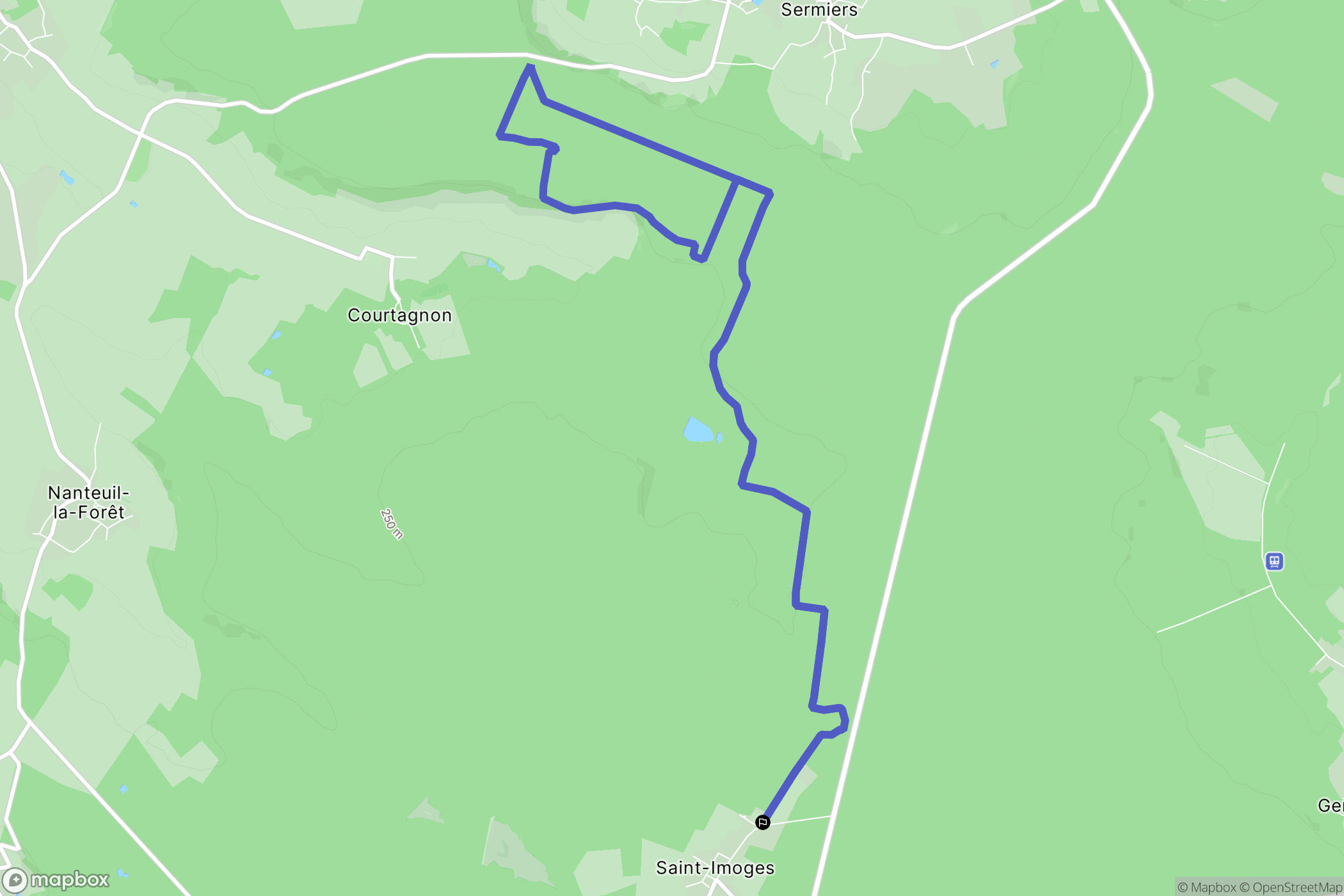 Saint-Imoges : carte du parcours de randonnée - France