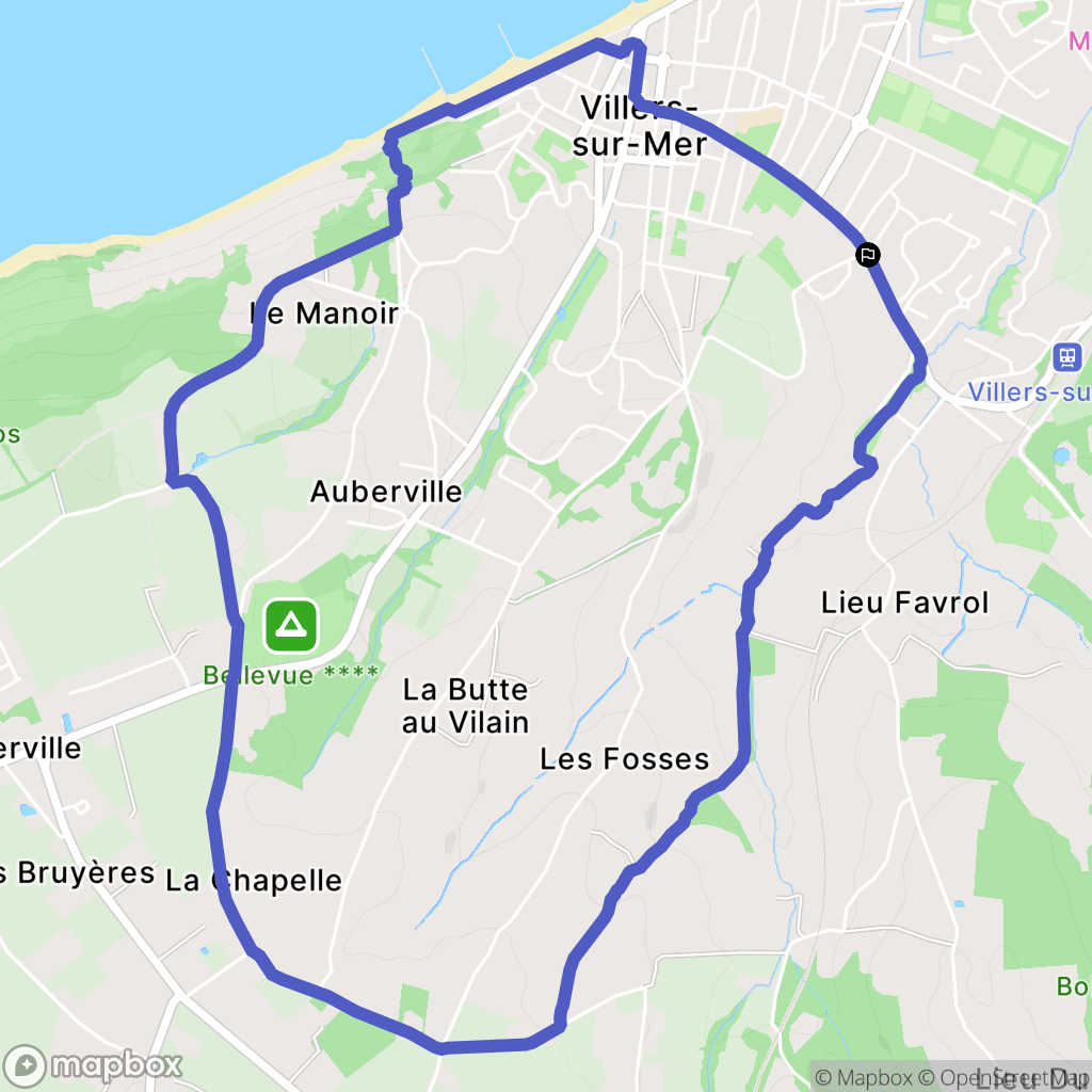 Villers-sur-Mer : carte du parcours de randonnée - France