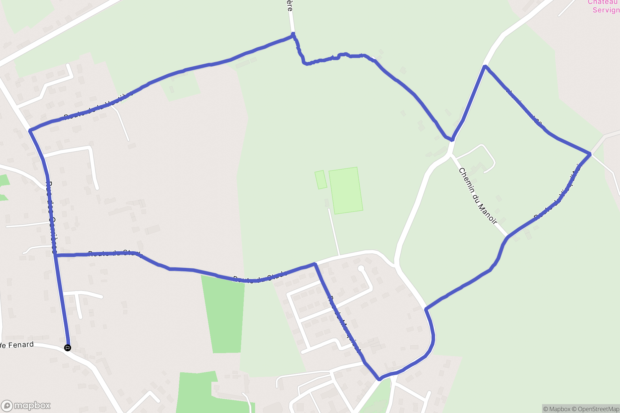 Yvetot-Bocage : carte du parcours de randonnée - France