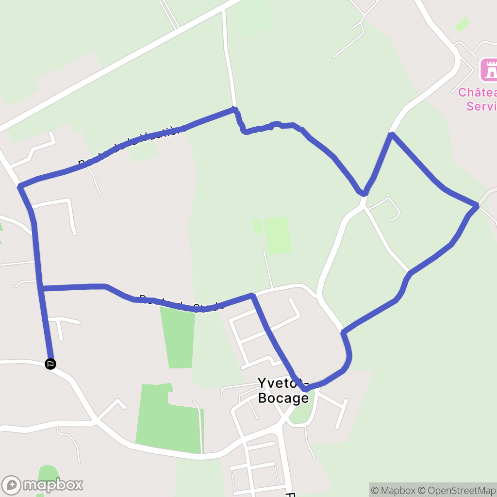 Yvetot-Bocage : carte du parcours de randonnée - France