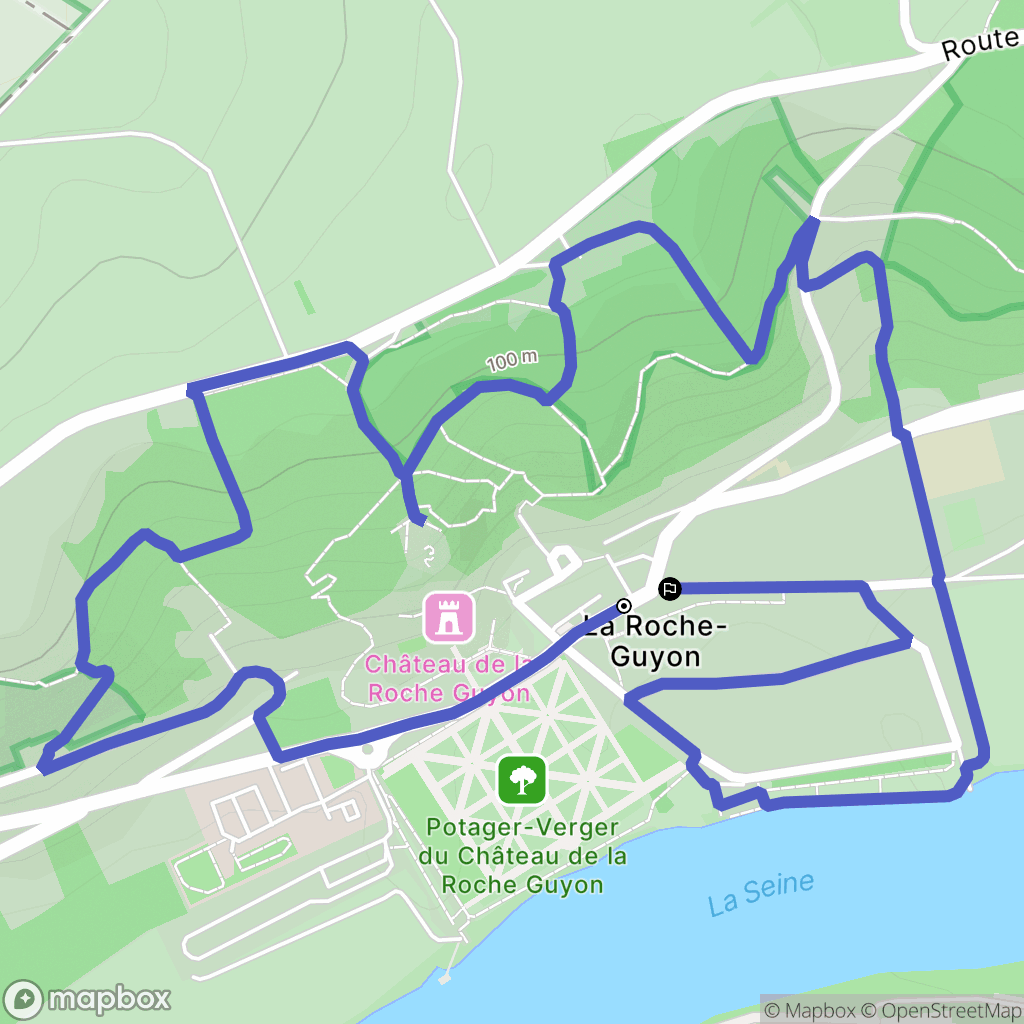 La Roche-Guyon : carte du parcours de randonnée - France