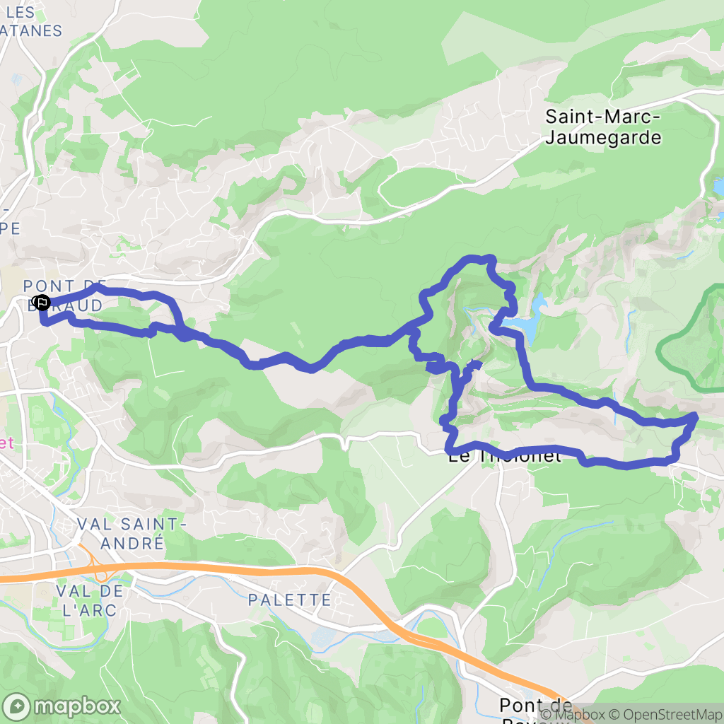 Aix-en-Provence : carte du parcours de randonnée - France