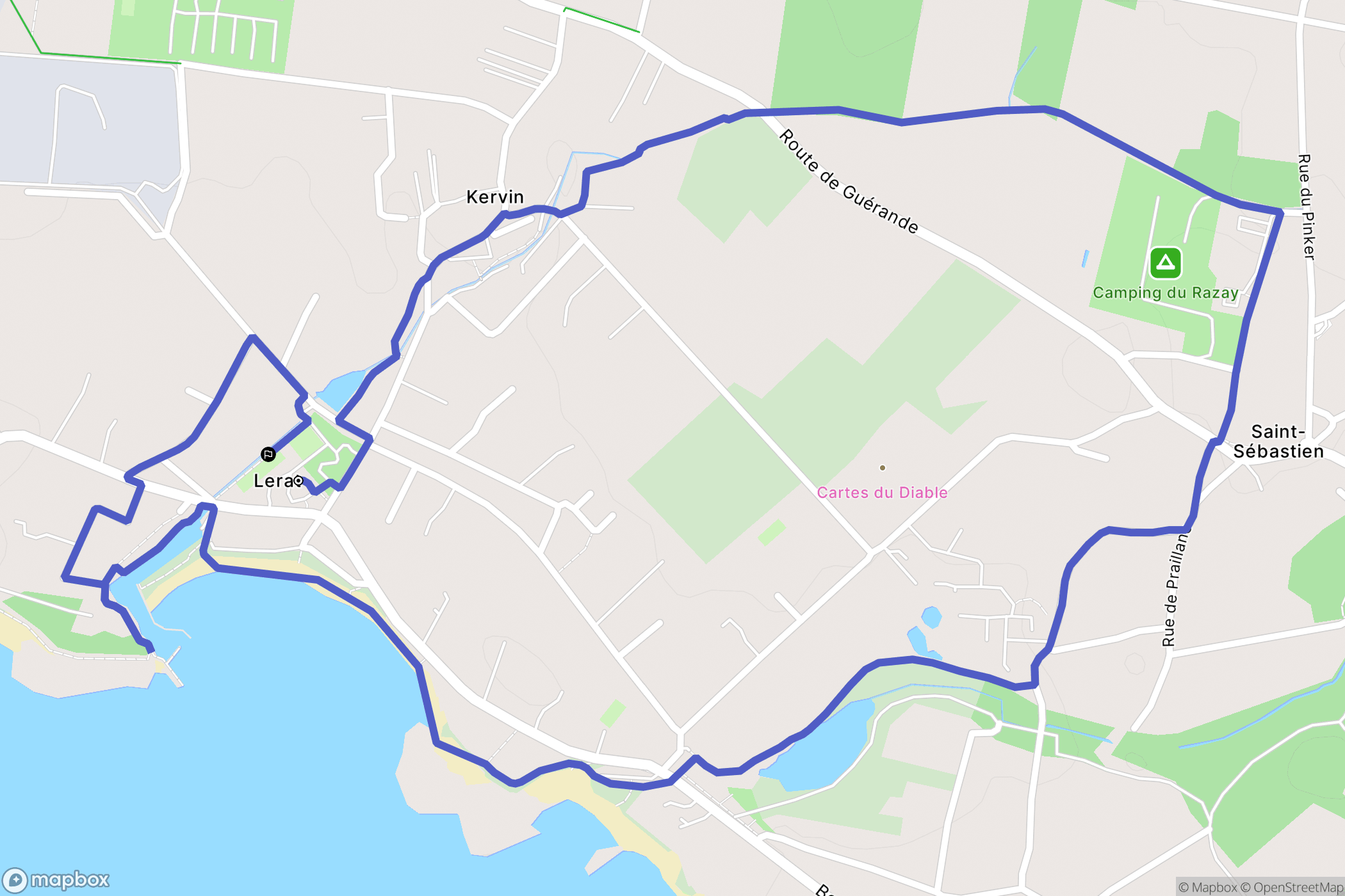 Piriac-sur-Mer : carte du parcours de randonnée - France