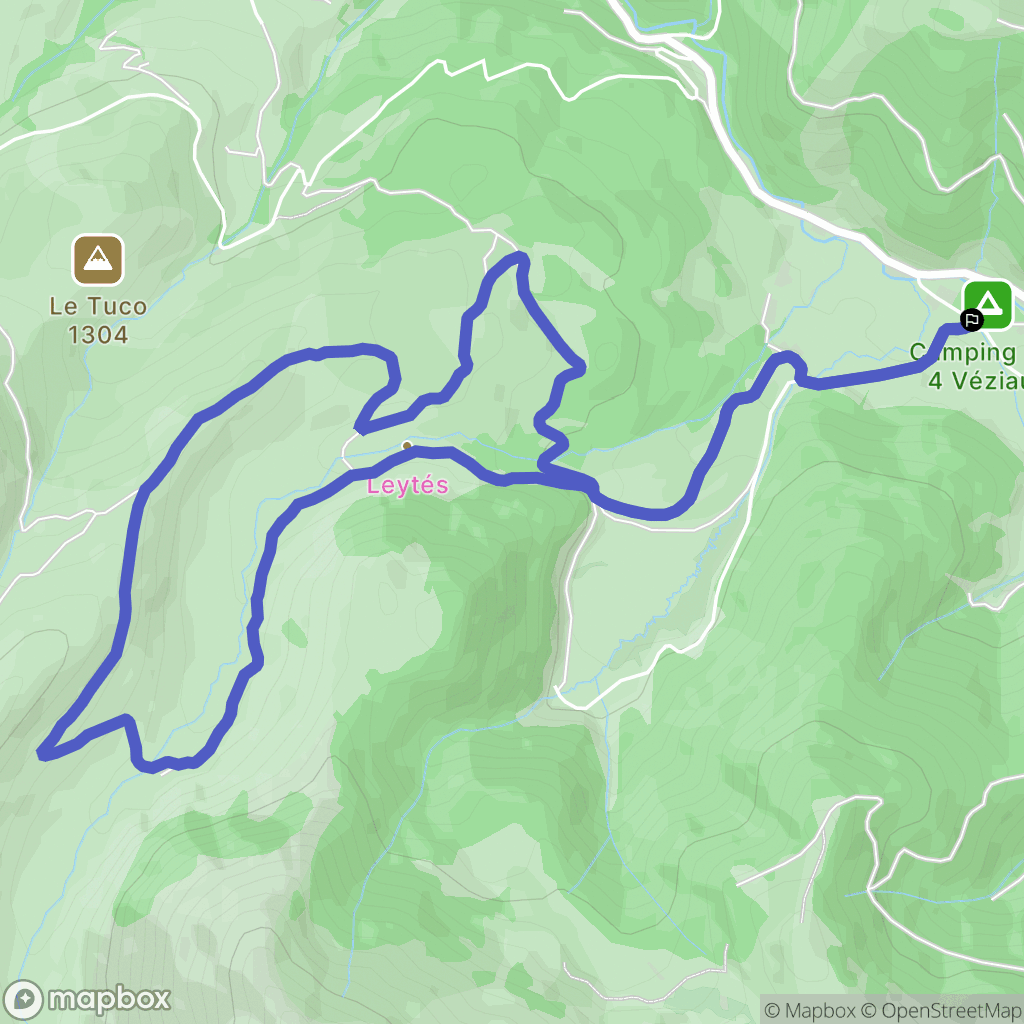 Ancizan : carte du parcours de randonnée - France