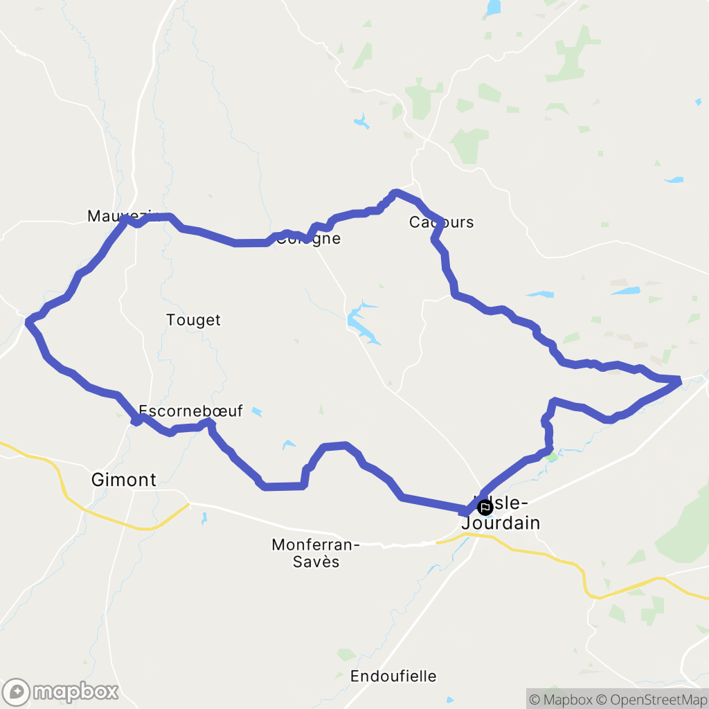 L'Isle-Jourdain : carte du parcours de randonnée - France