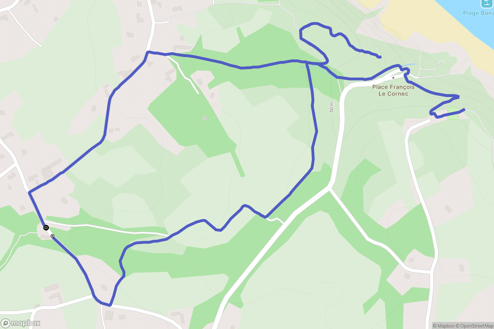 Plouha : carte du parcours de randonnée - France