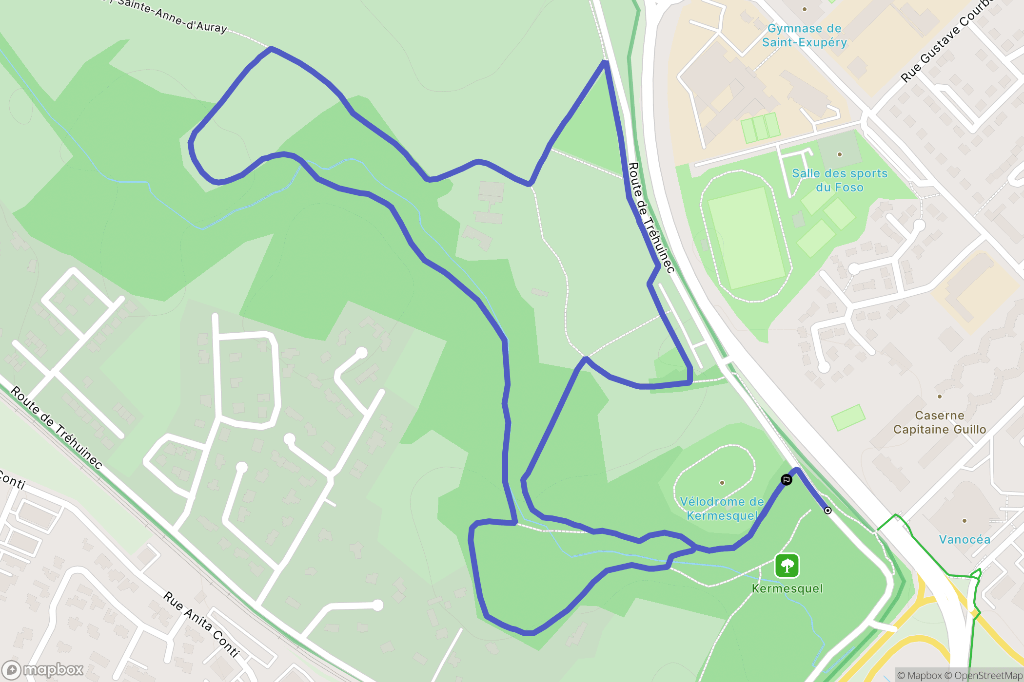 Vannes : carte du parcours de randonnée - France