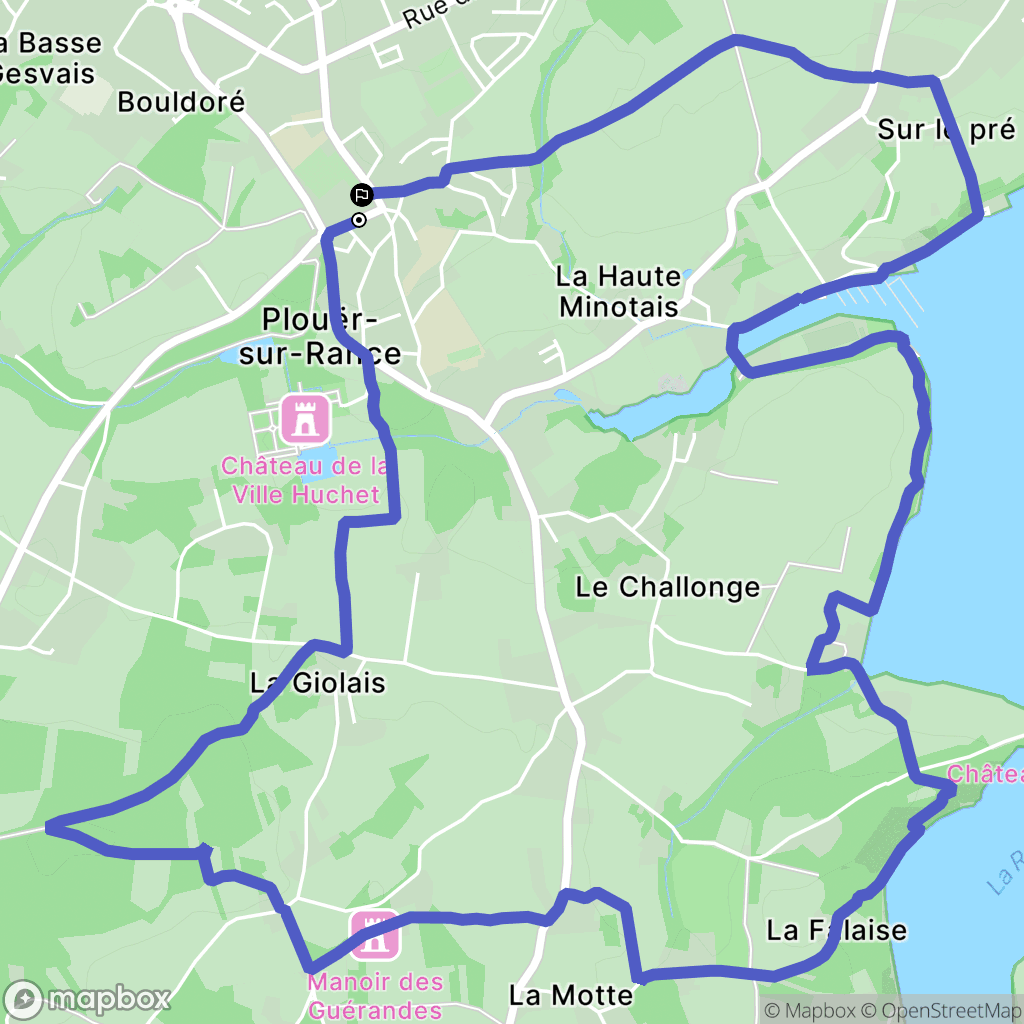 Plouër-sur-Rance : carte du parcours de randonnée - France