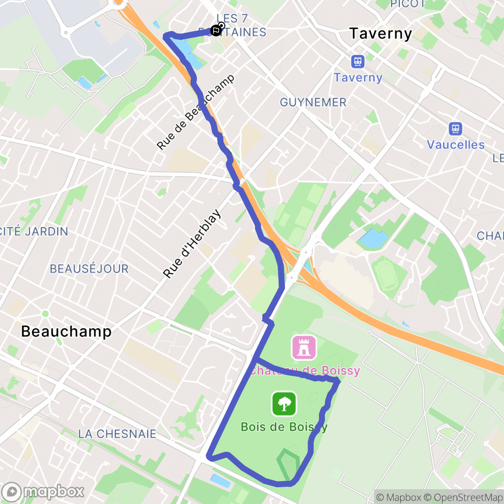 Taverny : carte du parcours de randonnée - France