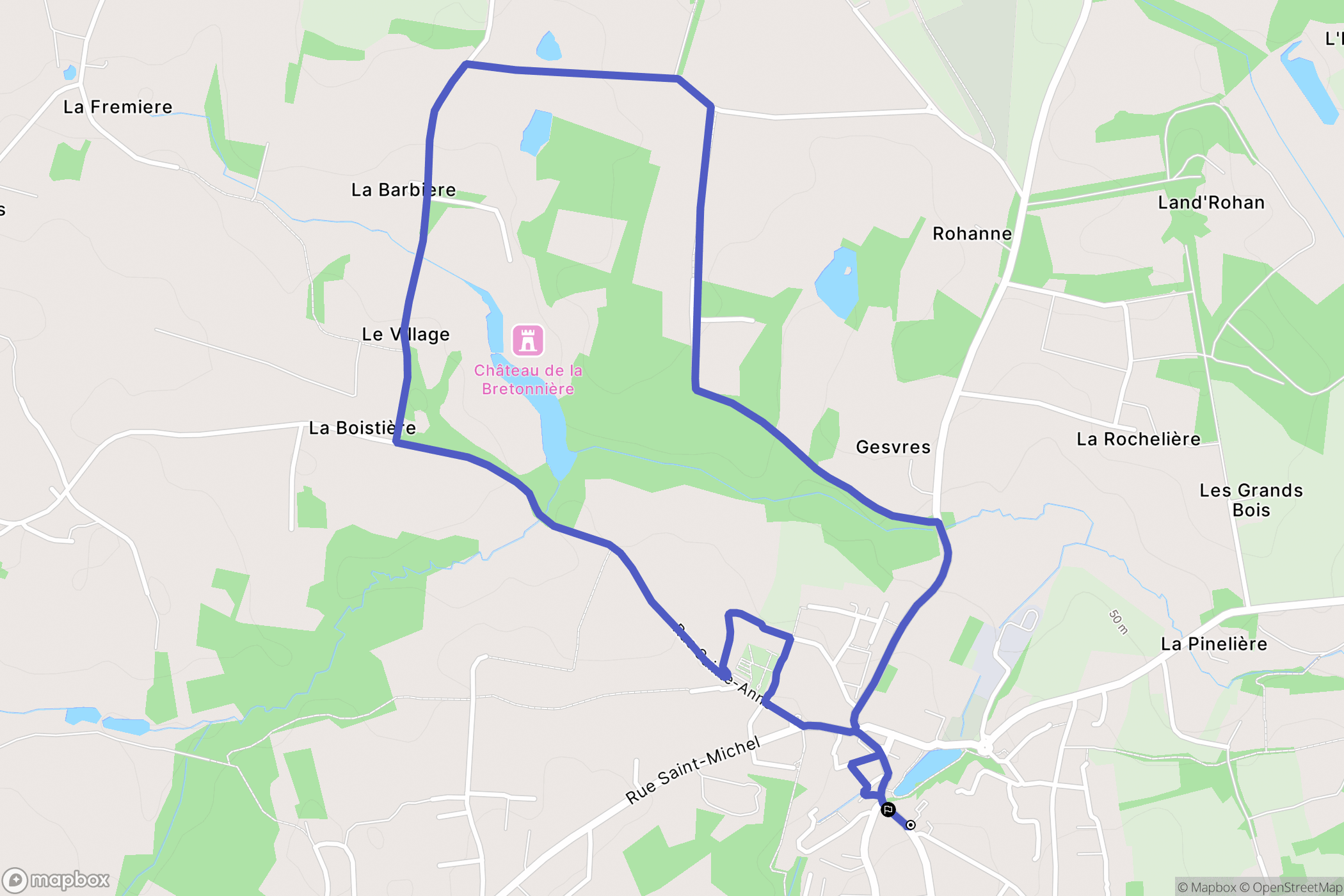 Vigneux-de-Bretagne : carte du parcours de randonnée - France