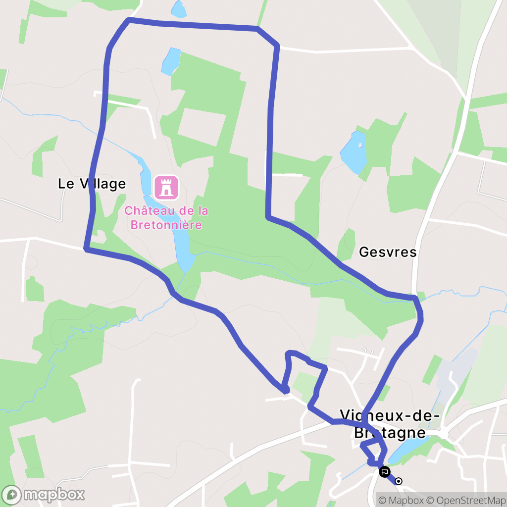 Vigneux-de-Bretagne : carte du parcours de randonnée - France
