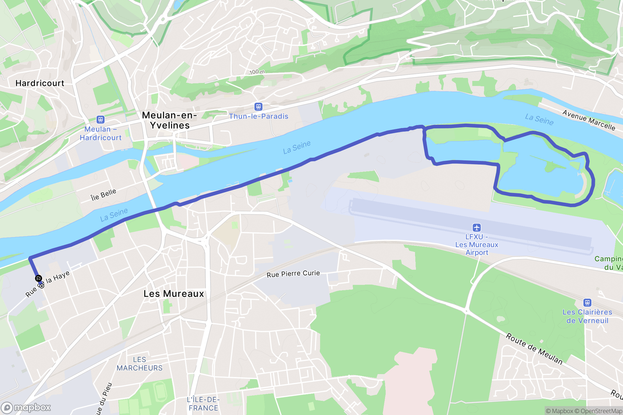 Les Mureaux : carte du parcours de randonnée - France