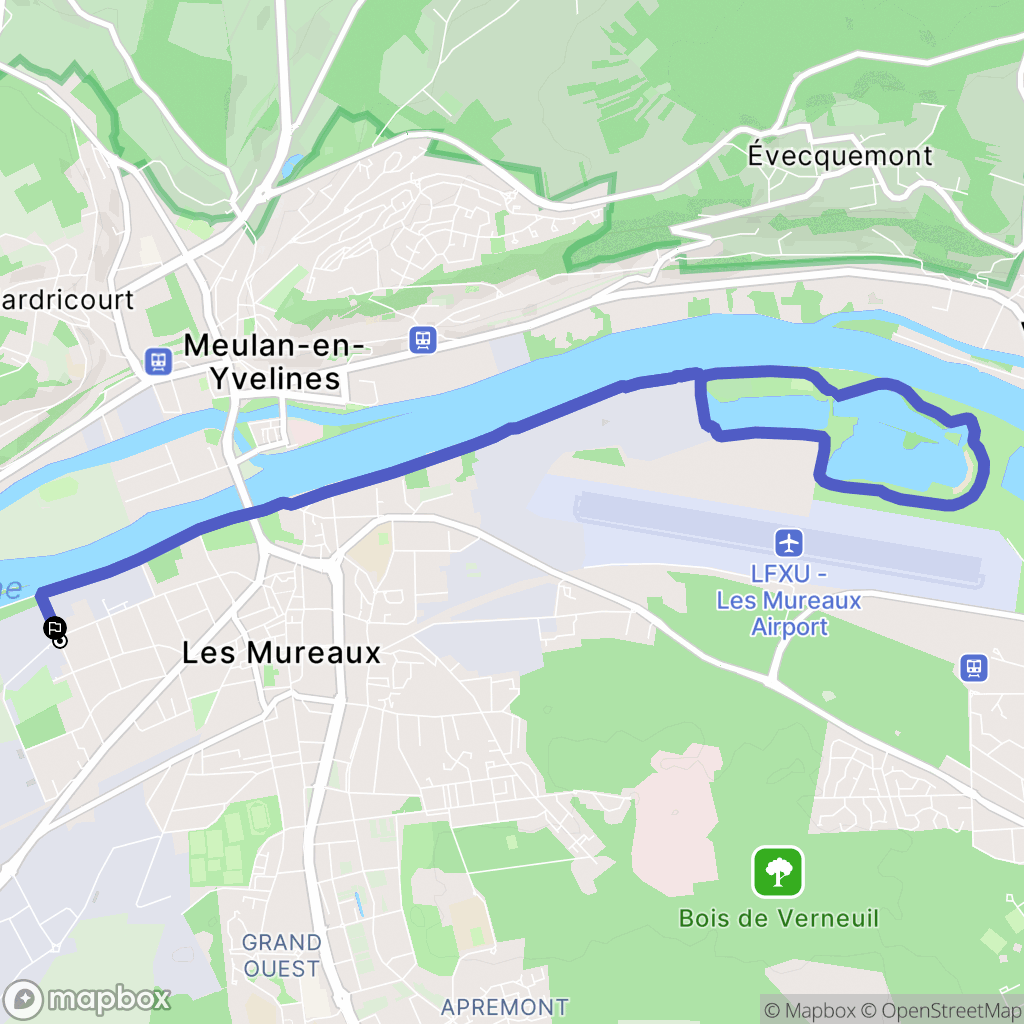 Les Mureaux : carte du parcours de randonnée - France