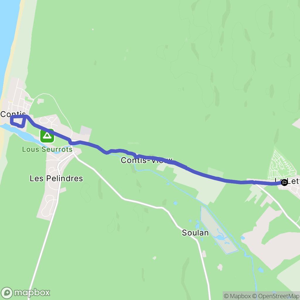 Saint-Julien-en-Born : carte du parcours de randonnée - France