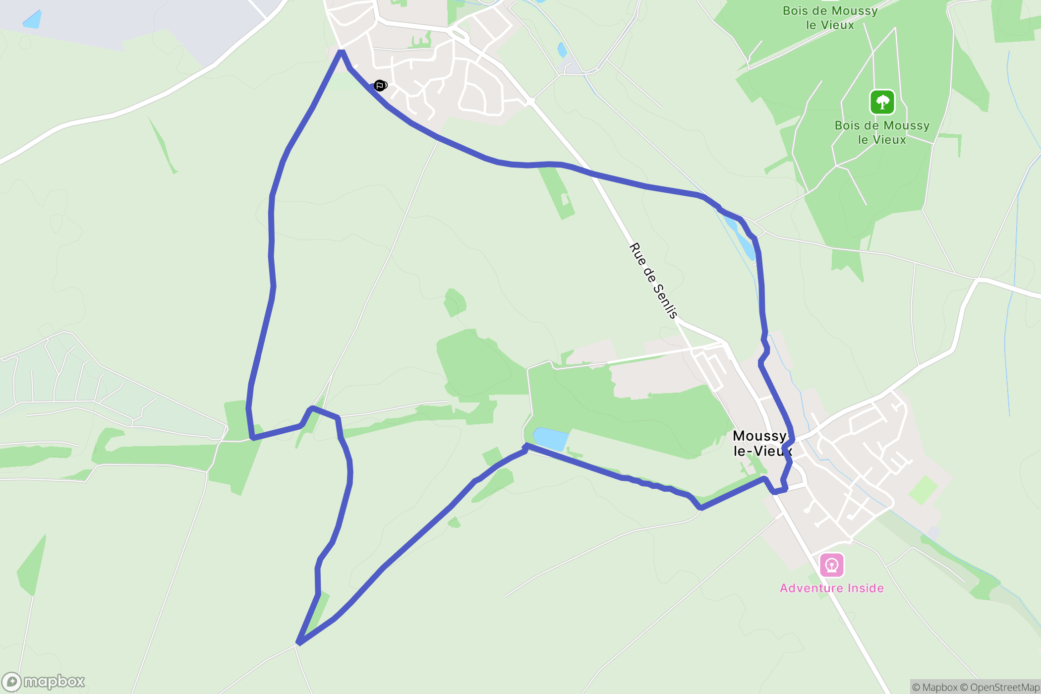 Moussy-le-Neuf : carte du parcours de randonnée - France