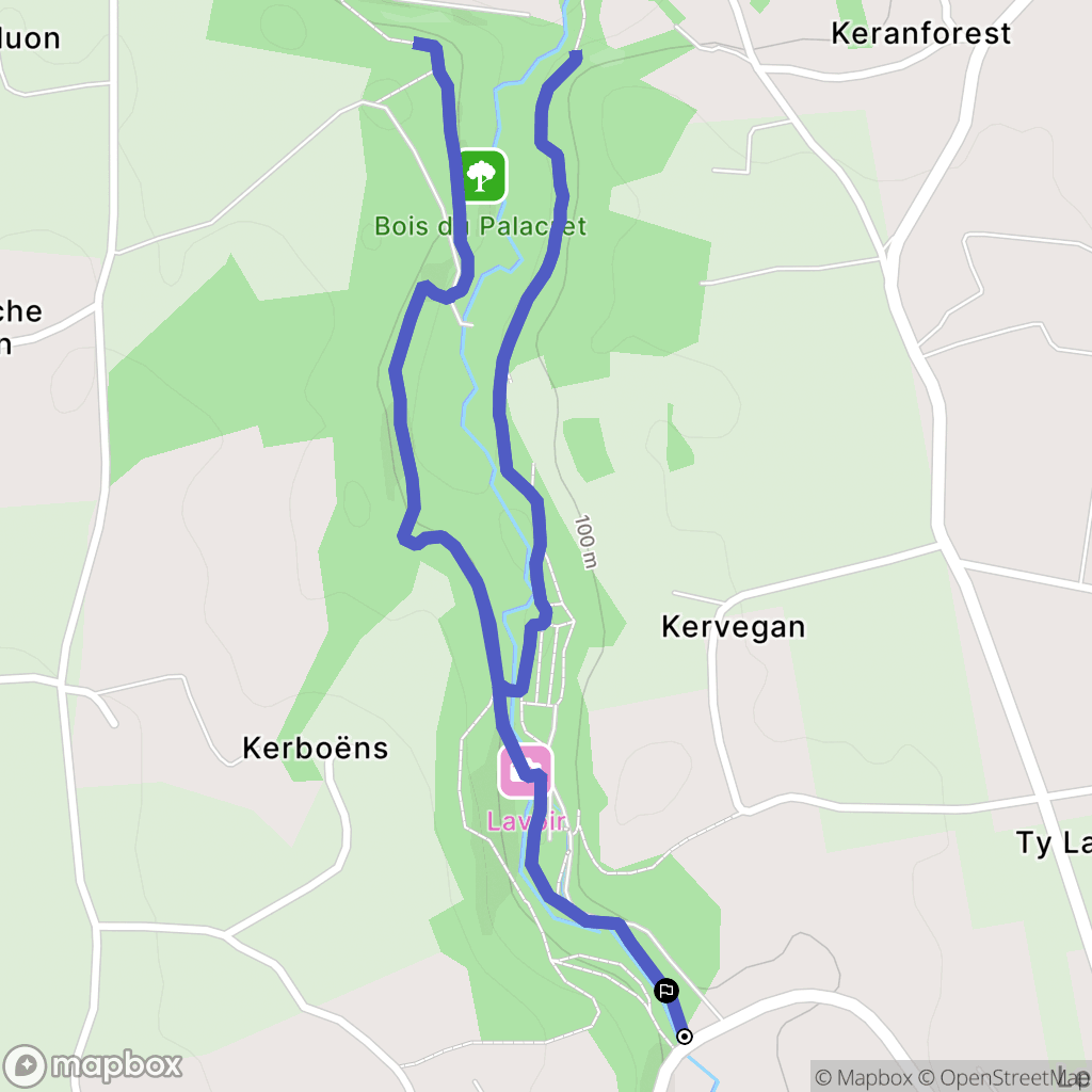 Saint-Laurent : carte du parcours de randonnée - France