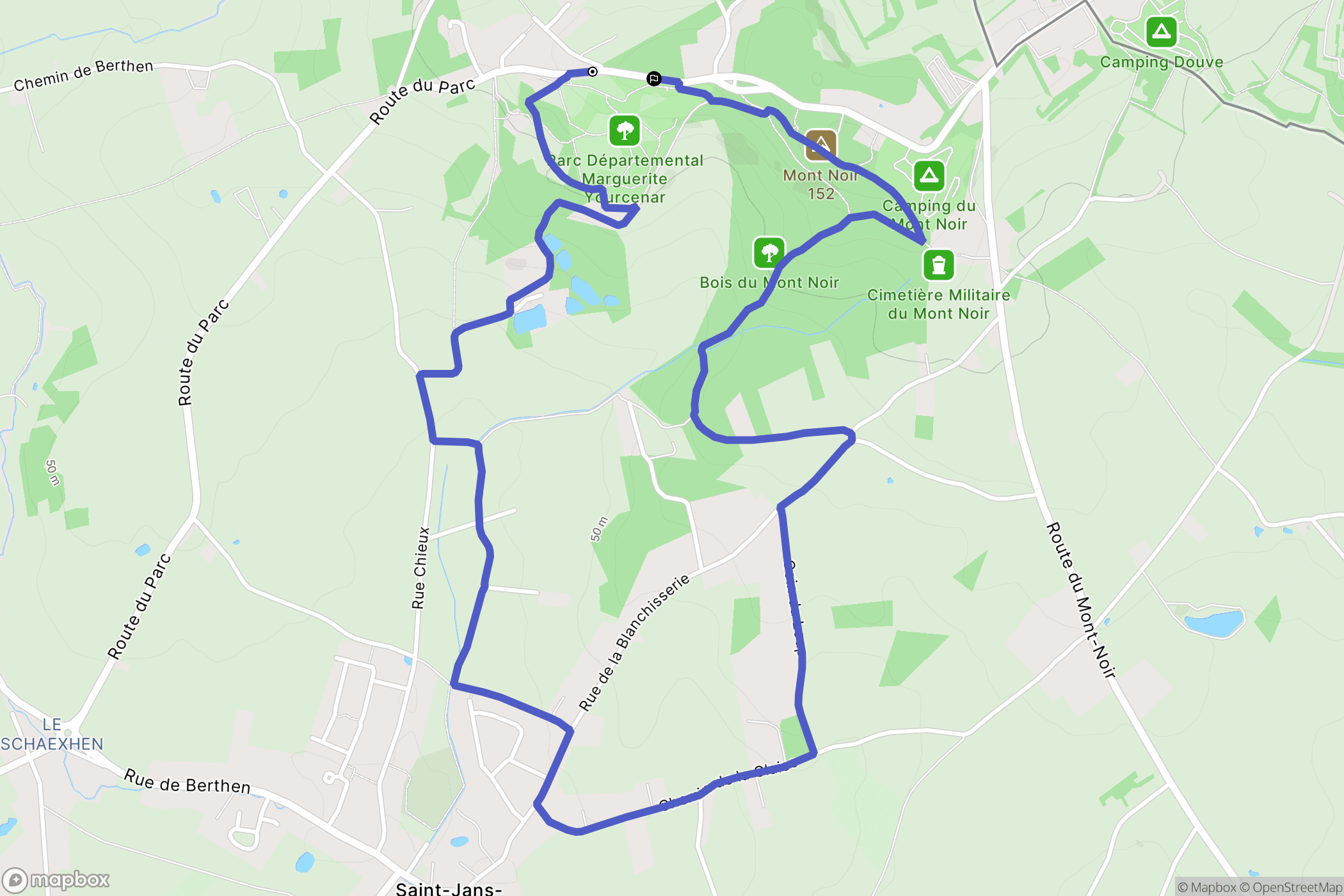 Boeschepe : carte du parcours de randonnée - France