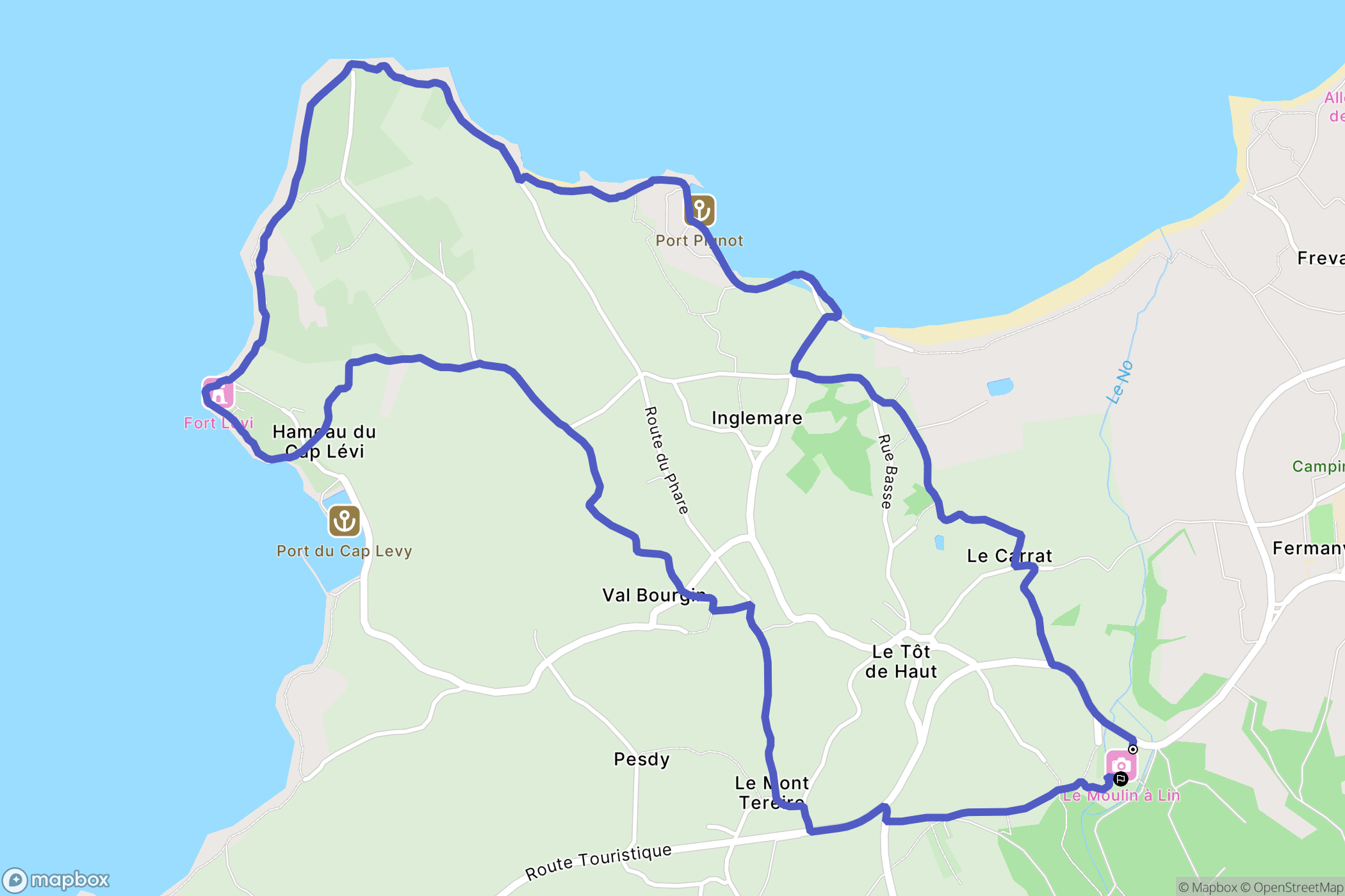 Fermanville : carte du parcours de randonnée - France