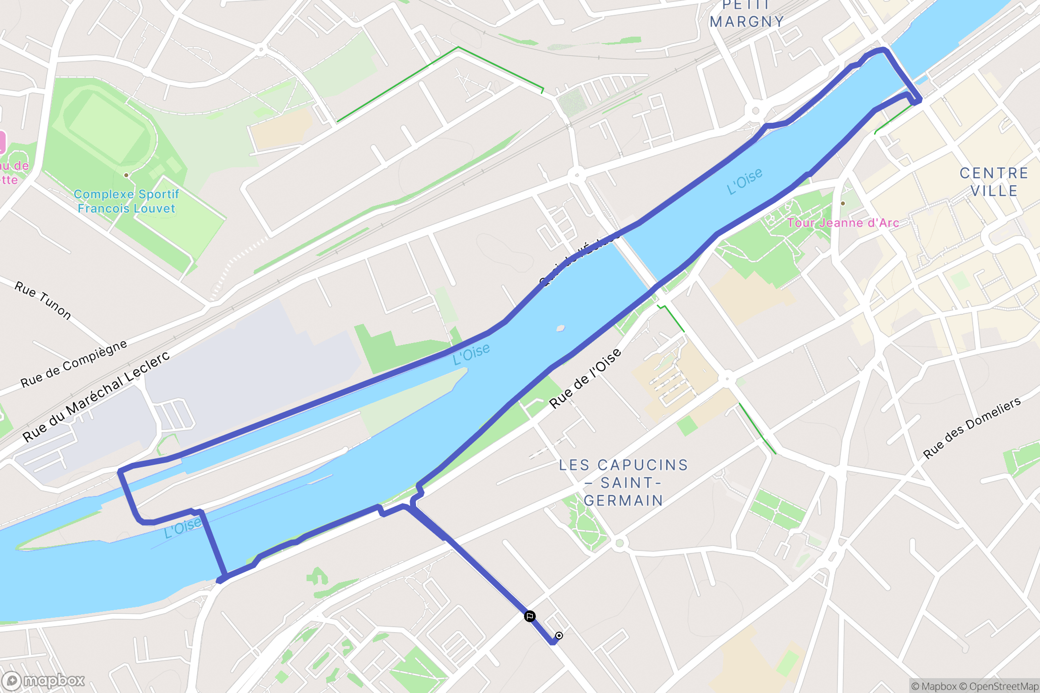Compiègne : carte du parcours de randonnée - France