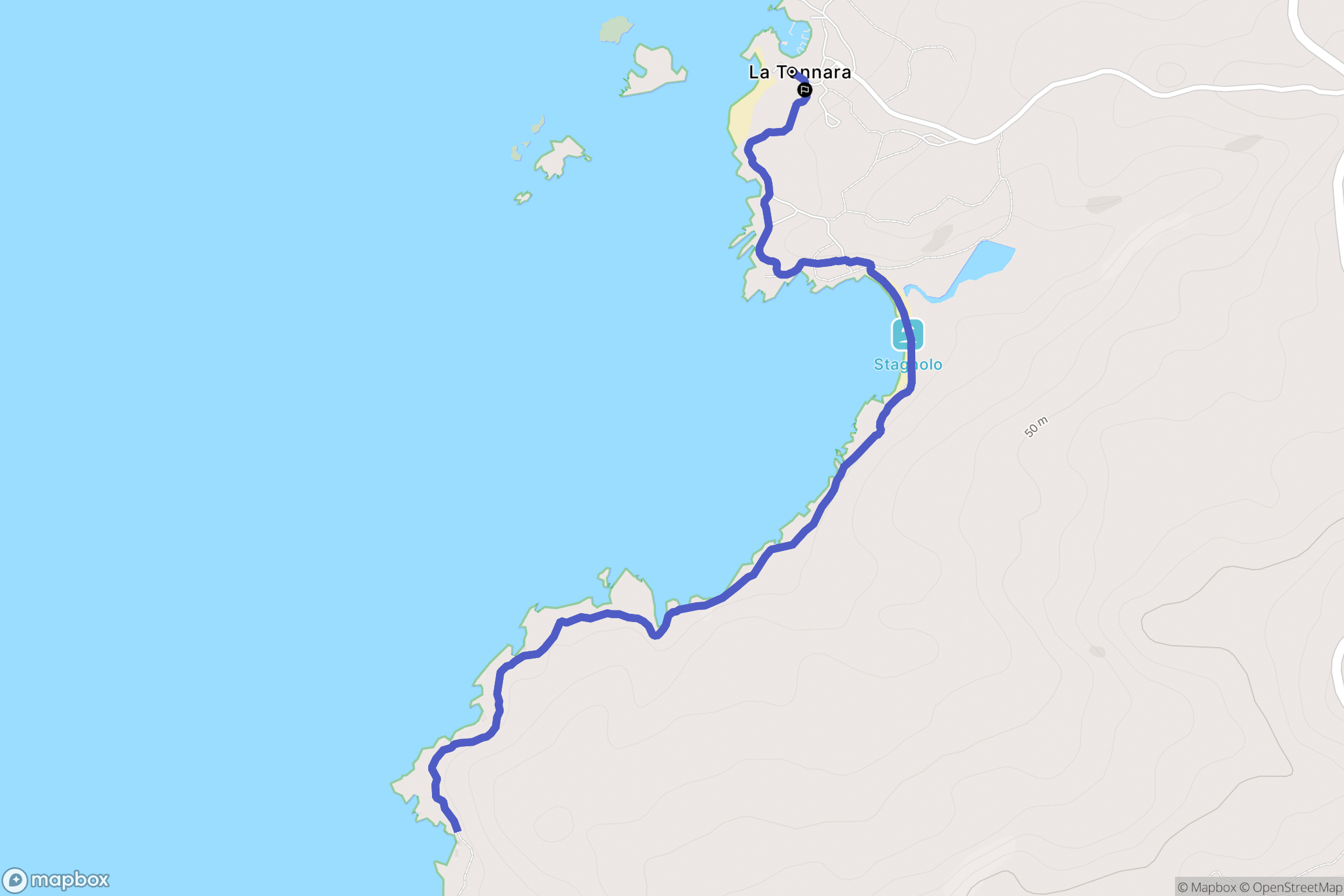 Bonifacio : carte du parcours de randonnée - France
