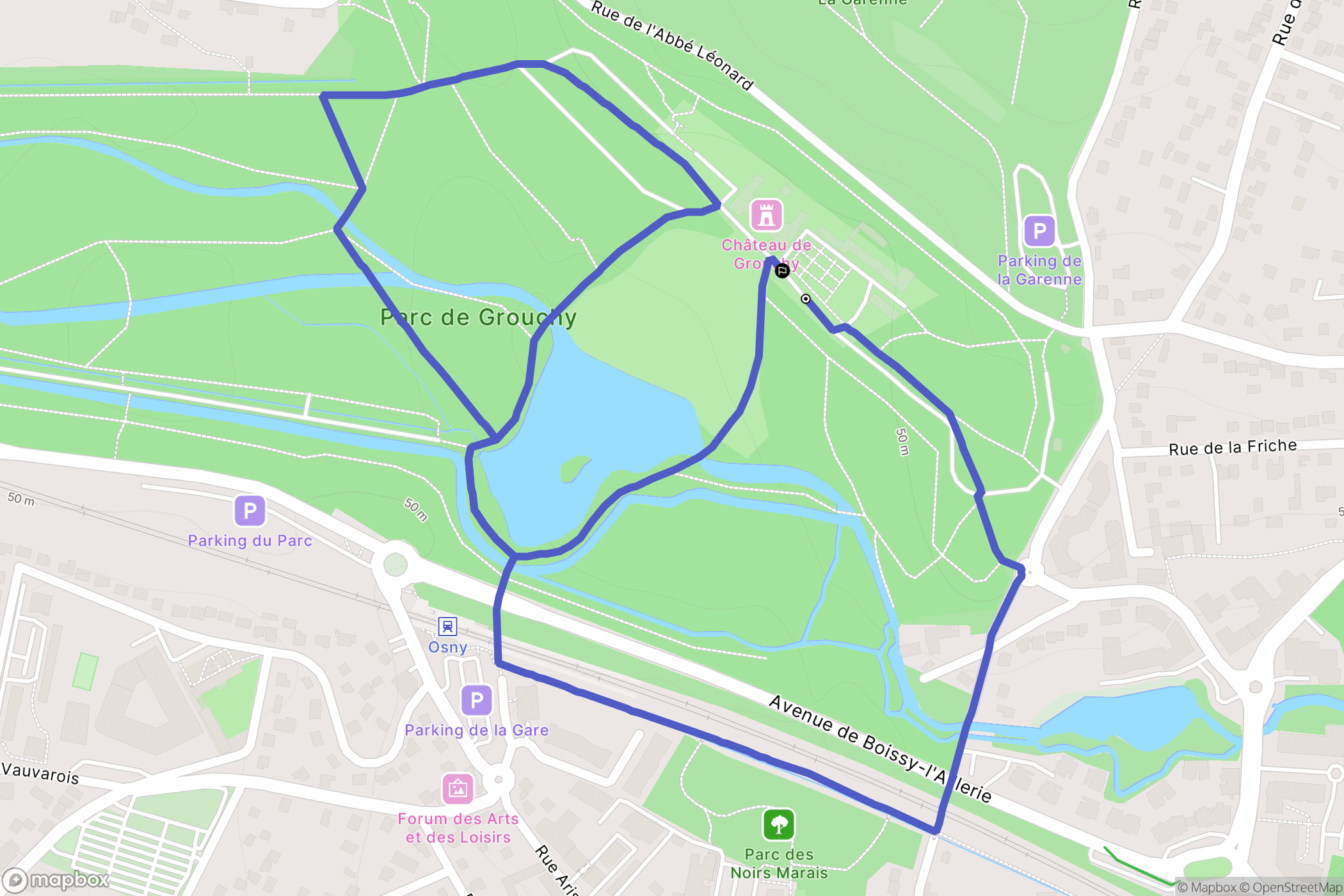 Osny : carte du parcours de randonnée - France