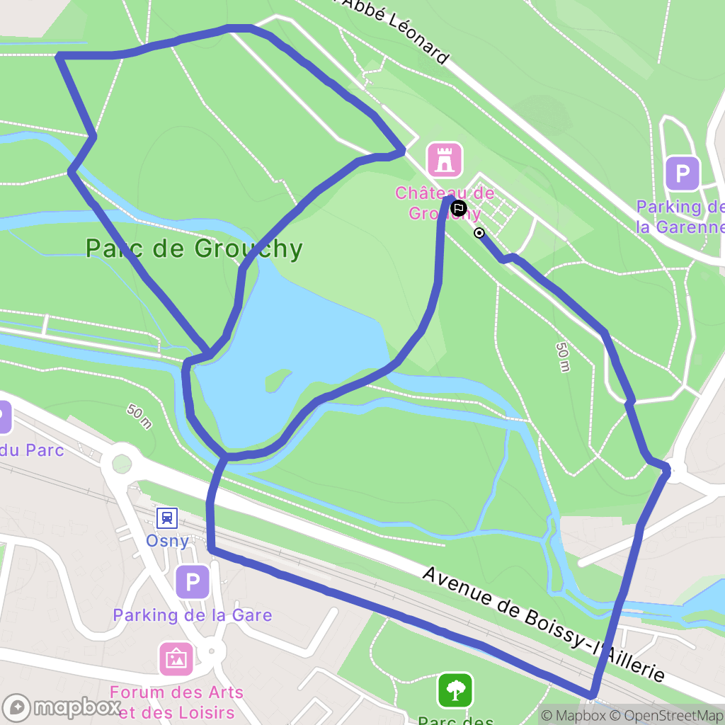 Osny : carte du parcours de randonnée - France