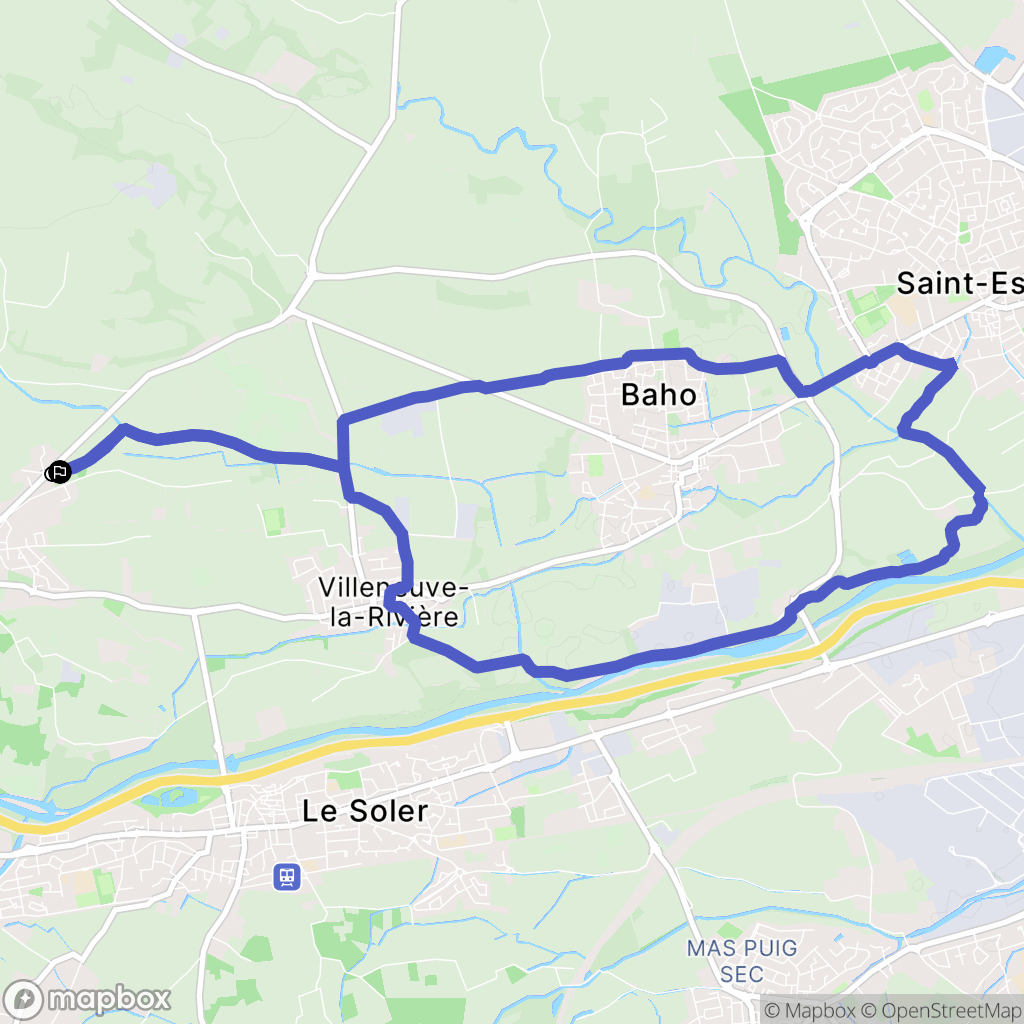 Pézilla-la-Rivière : carte du parcours de randonnée - France