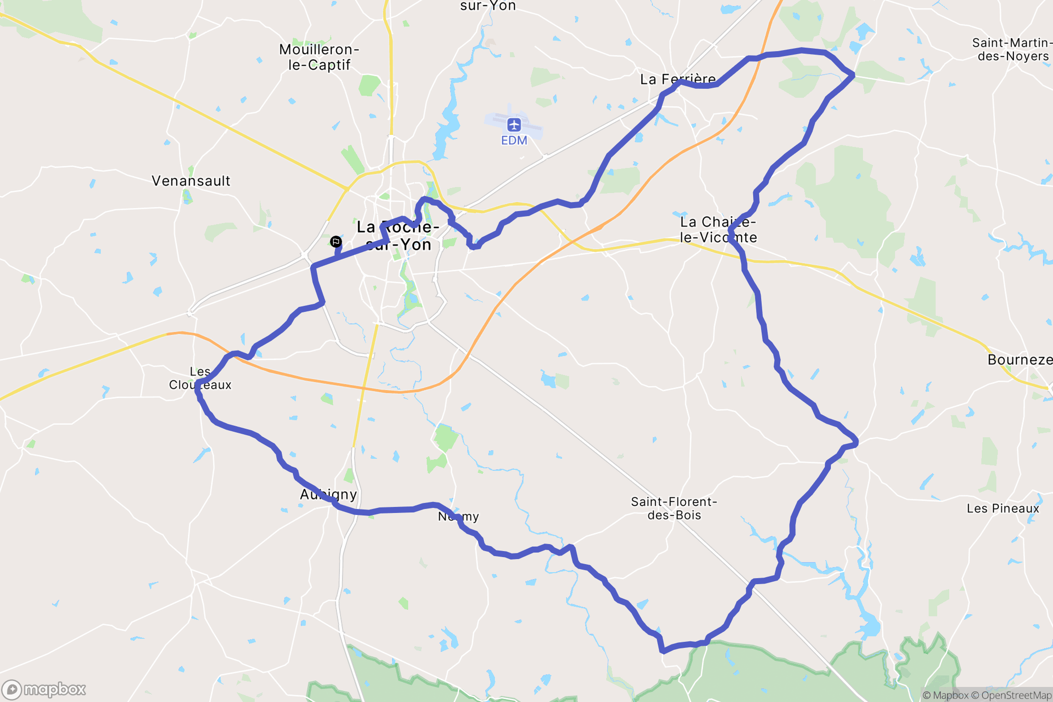 La Roche-sur-Yon : carte du parcours de randonnée - France