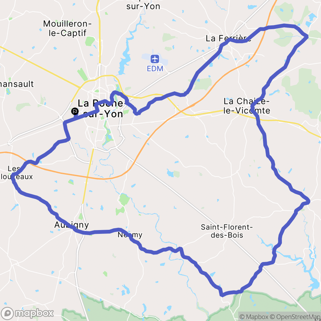 La Roche-sur-Yon : carte du parcours de randonnée - France