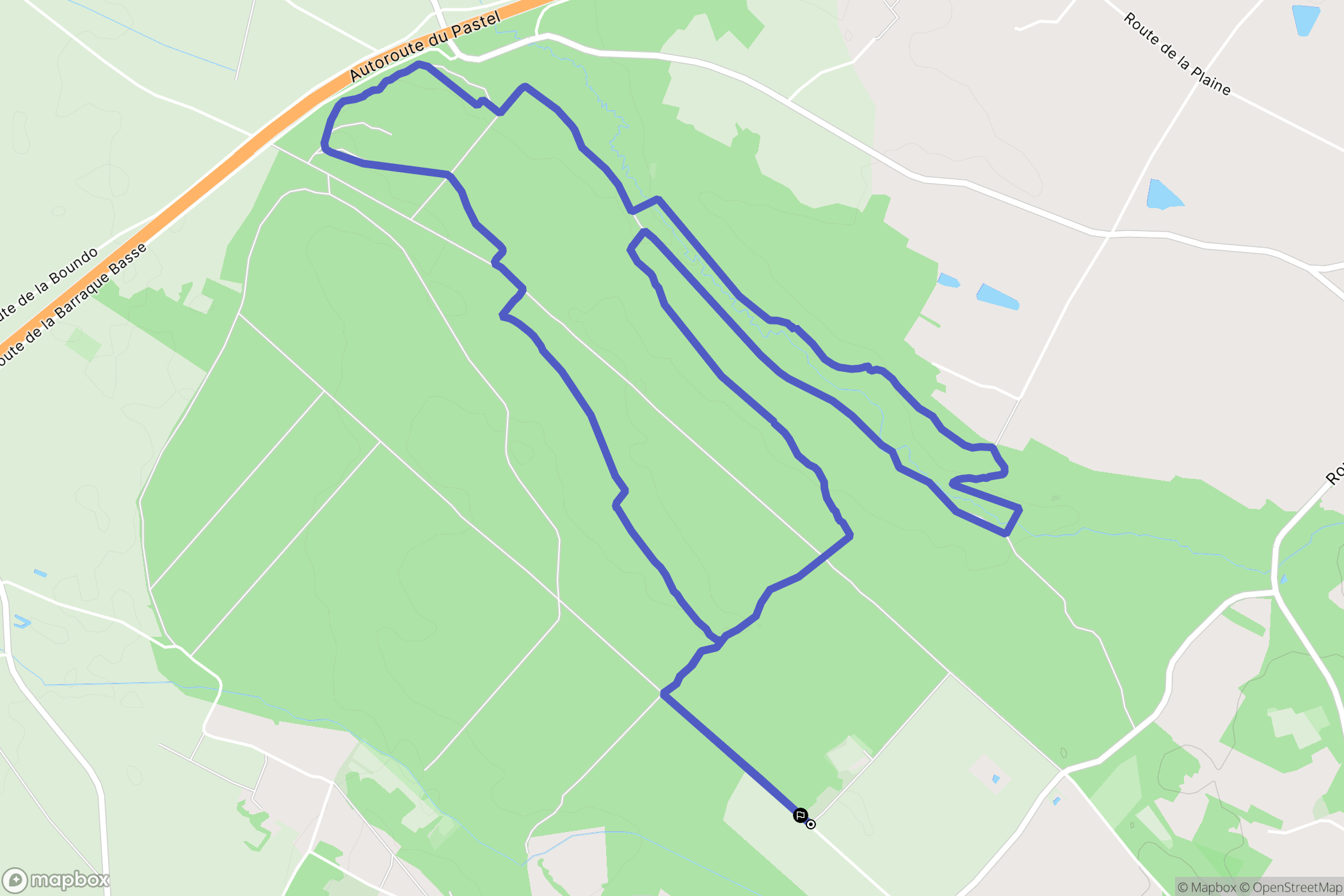 Giroussens : carte du parcours de randonnée - France