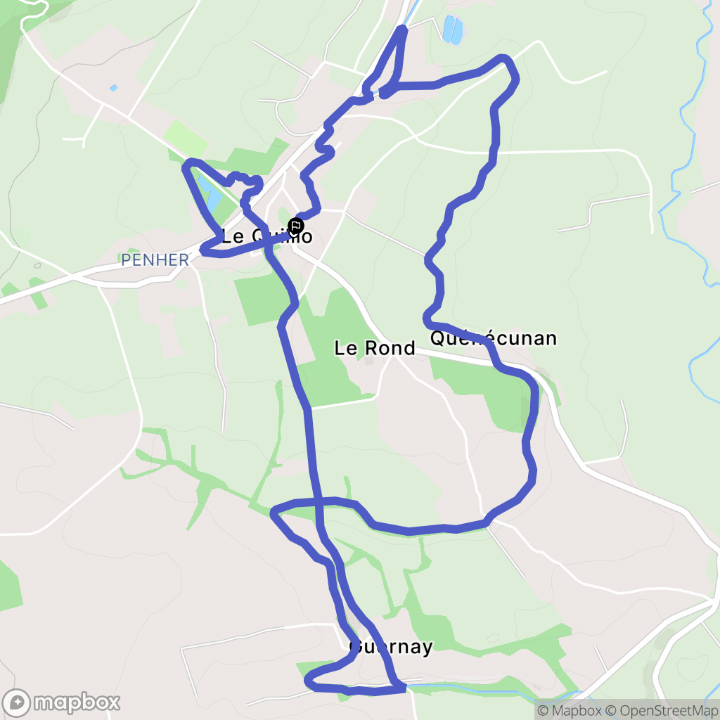 Le Quillio : carte du parcours de randonnée - France