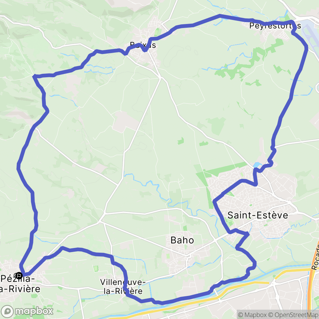 Pézilla-la-Rivière : carte du parcours de randonnée - France