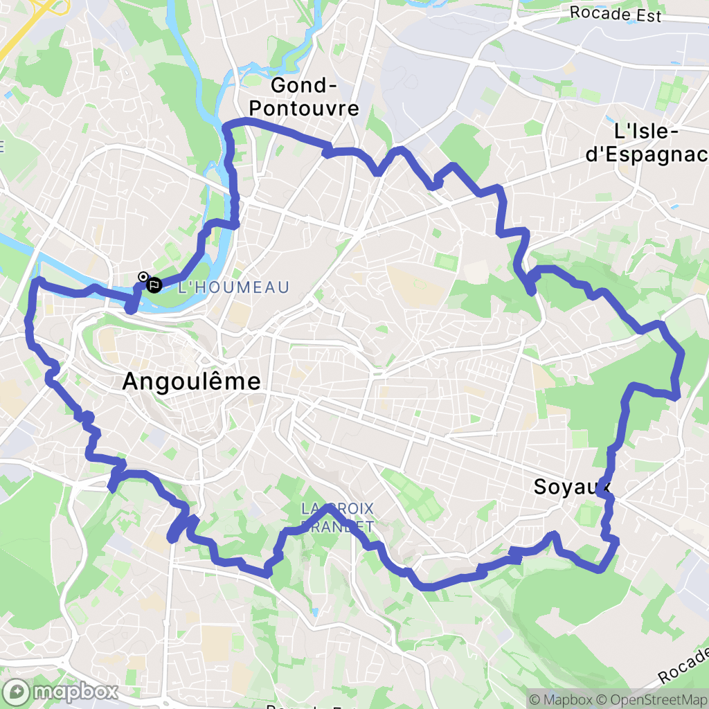 Angoulême : carte du parcours de randonnée - France