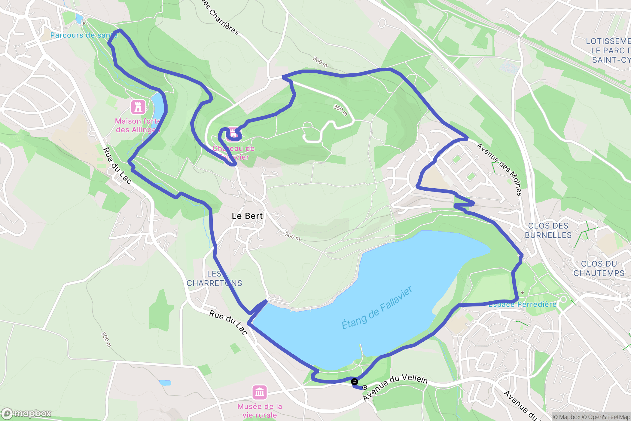 Villefontaine : carte du parcours de randonnée - France