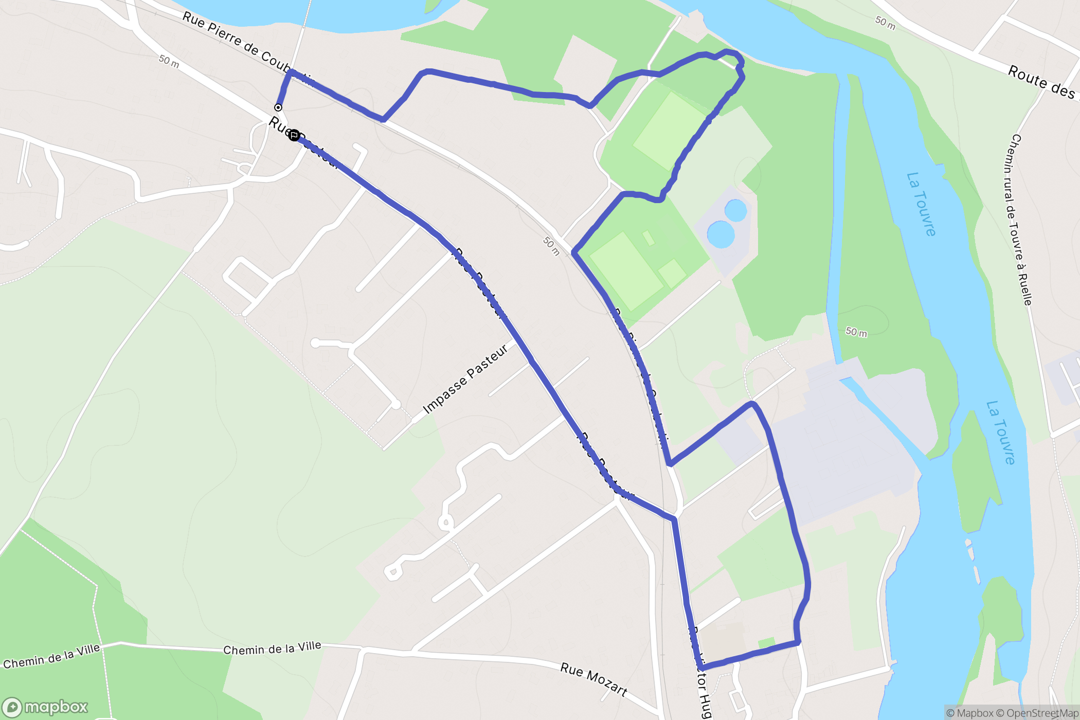 Magnac-sur-Touvre : carte du parcours de randonnée - France