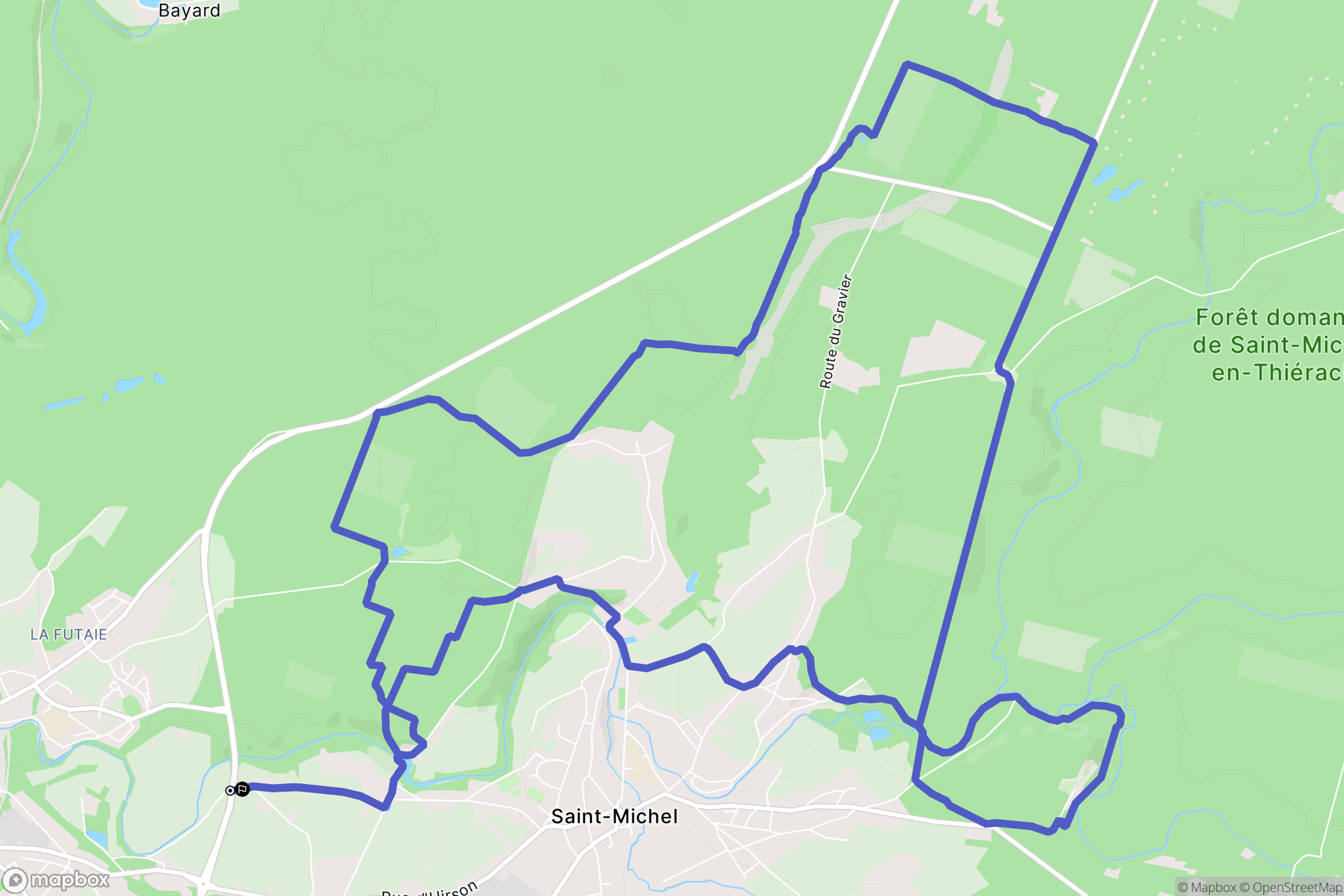 Saint-Michel : carte du parcours de randonnée - France