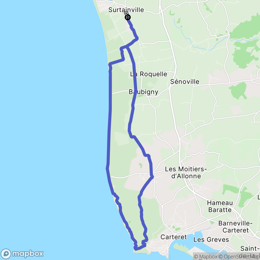 Surtainville : carte du parcours de randonnée - France