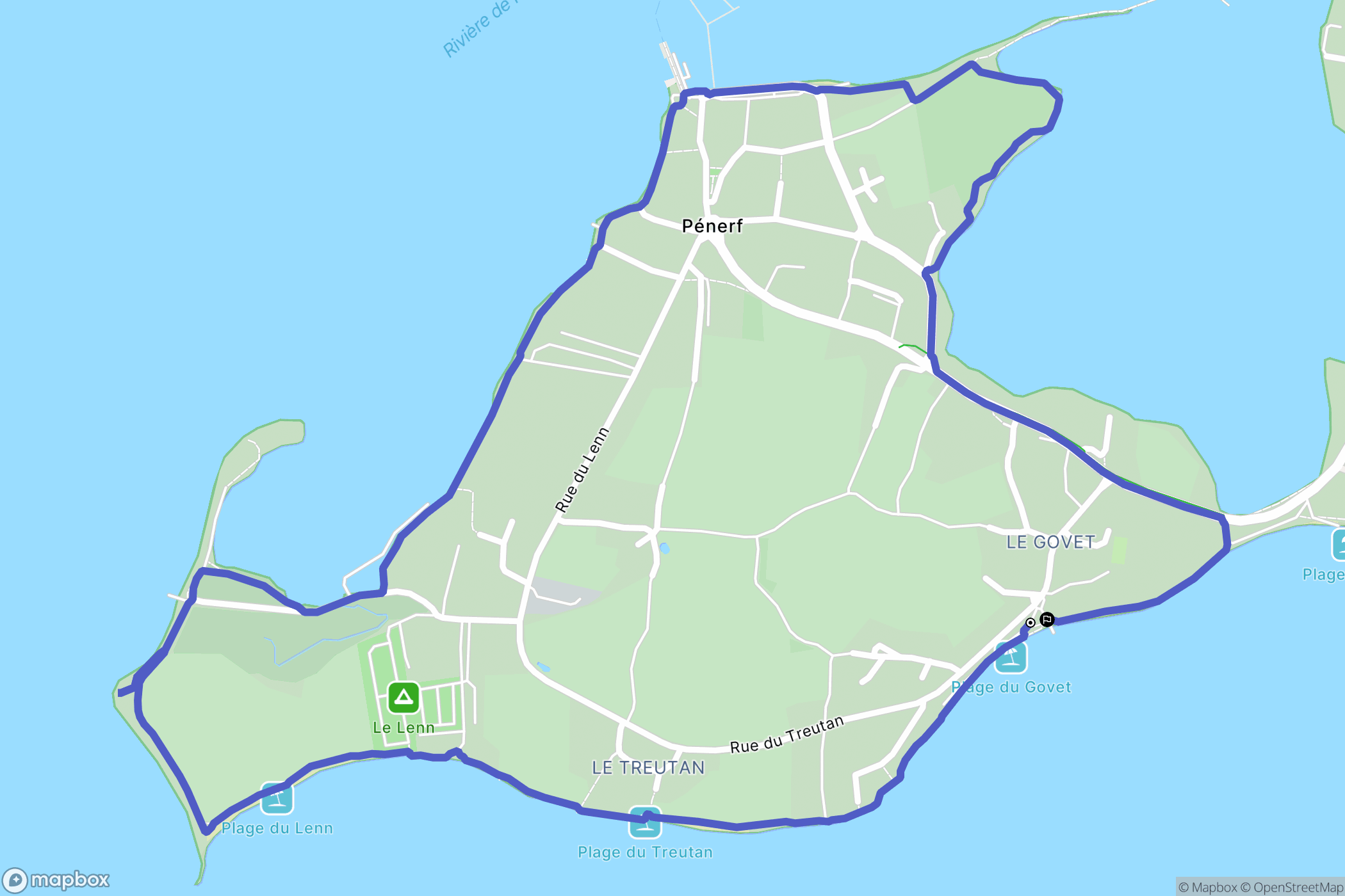 Damgan : carte du parcours de randonnée - France