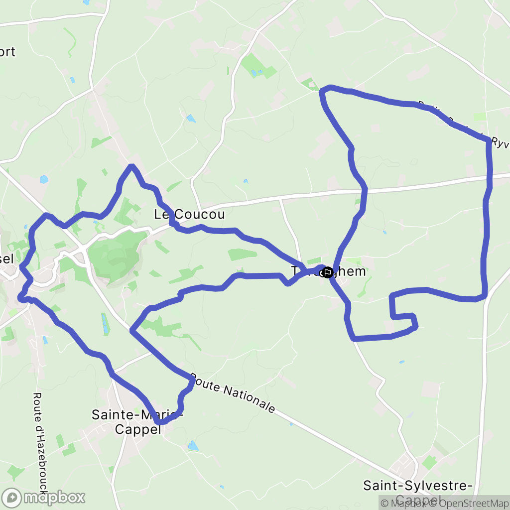 Terdeghem : carte du parcours de randonnée - France