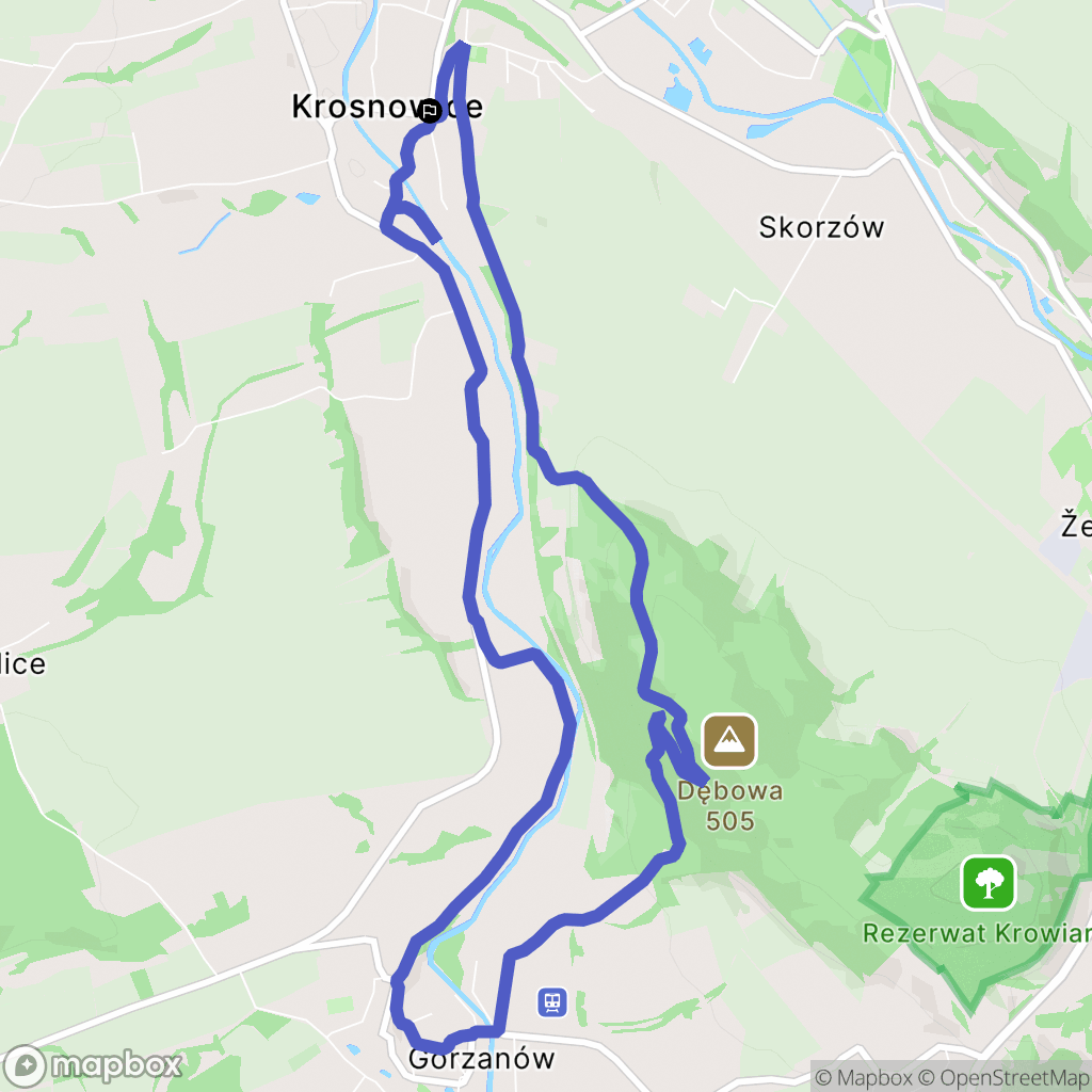 Krosnowice: mapa trasy - Poland