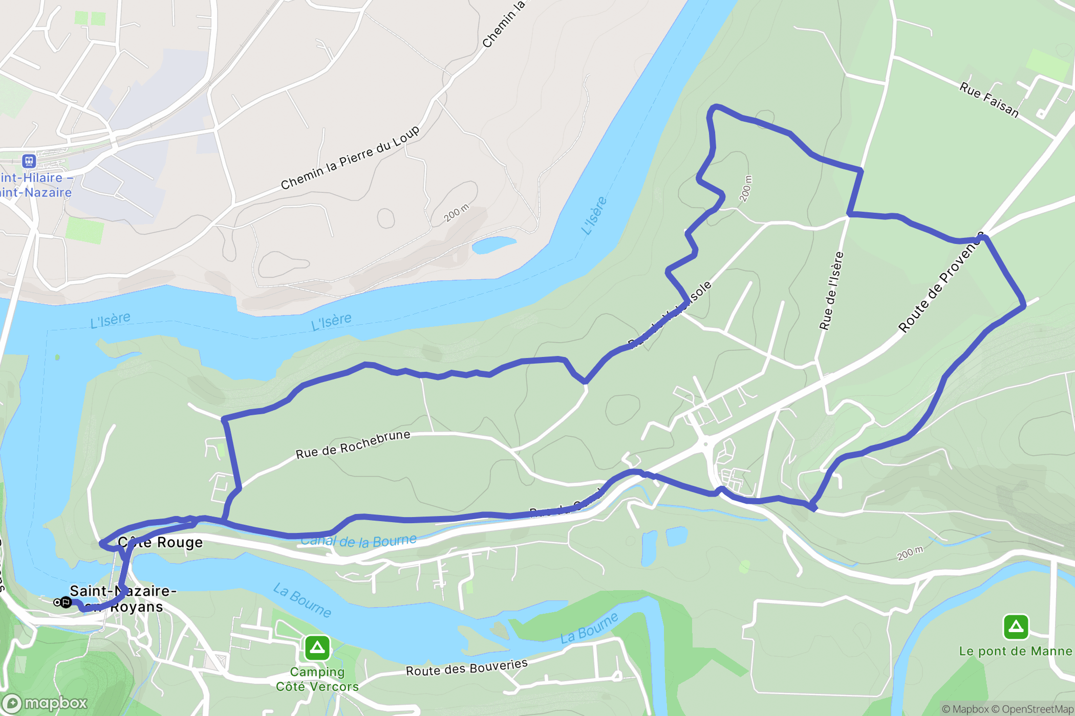 Saint-Nazaire-en-Royans : carte du parcours de randonnée - France